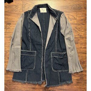 JAGA Buyan DTLA 2 Denim Blue Gray Jean Jacket Open Front USA